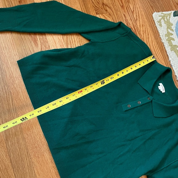 Anthropologie x Pilcro The Jensen Cashmere Crop Polo Sweater Size Large NWT - Picture 9 of 13